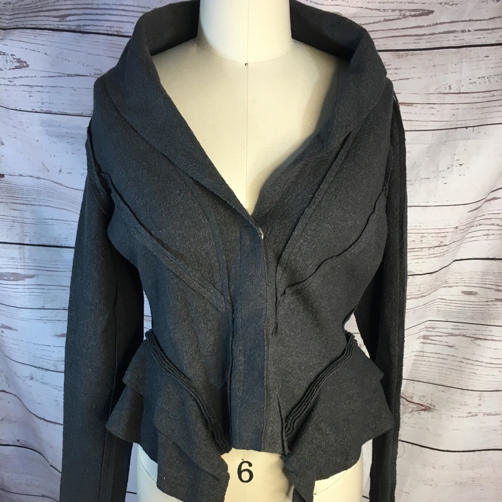 Vivienne Tam grey wool blend structured jacket